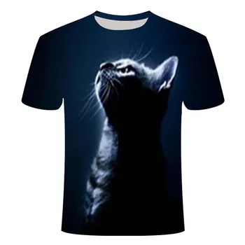 2021 mados naujų cool T-shirt vyrams ir moterims mielas 3D T-shirt spausdinti gyvūnų katė trumparankoviai vasaros marškinėliai T-shirt marškinėliai vyrams