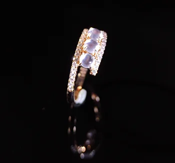 Naujas originalaus dizaino natūralaus ledo sėklos chalcedony diamond atidarymo reguliuojamas žiedo šviesos prabanga žavesio moterys sidabro papuošalai