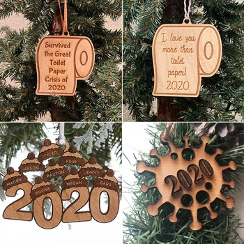 Popieriaus Krizės Pakabukas Kalėdų Medžio Karantino Ornamentu Tualetas Naujųjų Metų Dovana Namų Puošybai