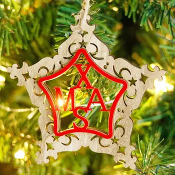 Kalėdų Ornamentu Mediniai Kabinti Pakabučiai Star Eglutė Kalėdų Dekoracijas Namuose, Šalies Naujieji Metai