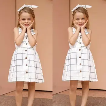2020 Mados Naujų Vasaros Mergaitės Bamblys Vaikas Kūdikių Drabužiai Baltoji Princesė Pledas Patikrinti Tutu Suknelė Atsitiktinis Suknelės Dydis 6M-4Y