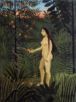 Aukštos kokybės Aliejaus tapybos Drobės Kopijos Ieva (1906-1907) pateikė Henri Rousseau dažymas rankomis dažyti