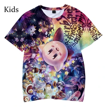 Karšto Naujas Vaikų futbolo 3D marškinėliai berniukams, mergaitėms Vasaros trumpomis Rankovėmis Hip-Hop Harajuku 3D Spausdinimo kirby vaikų tinka t-shirt