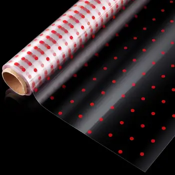 Celofano Wrap 2.5 Mil Storis Celofano Wrap Roll Raudoni Taškai Modelio Dizainas Celofano Maišus, į kuriuos Vyniojami Dovanų Krepšelių Menų