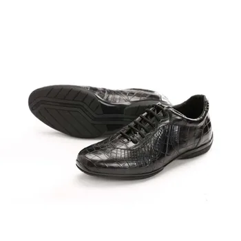 Ourui tiesa krokodilas vyrų Laisvalaikio bateliai juodos Tikros krokodilo odos vyrų Bėgimo bateliai vyrams batai