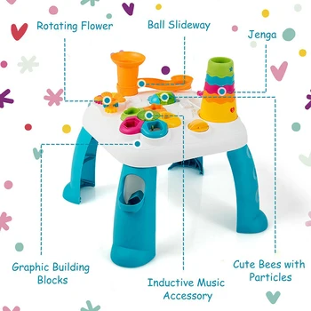 2 In 1-Ankstyvojo Lavinimo Žaislas Bamblys Mokymosi Lentelė Aplinkai Nekenksmingų Medžiagų Nuimamas Dizaino Vaikų Baldų Komplektai