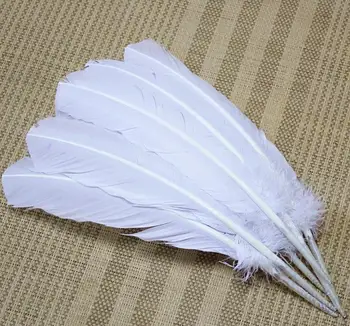 Nemokamas pristatymas 50pcs didmeninė 25-35cm baltos spalvos, tikras natūralus turkija plunksnos plunksnelių plaukų priauginimas, skirtas parduoti