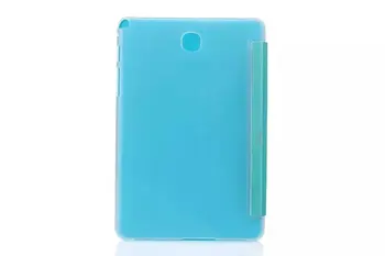 Samsung Galaxy Tab 8.0 T350 T351 P350 dantų krapštuką Grūdų Modelį Atgal Skaidrus, Plonas Stovas PU Odos Tablet Case Cover