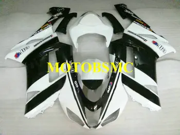 Hi-Grade Motociklo Lauktuvės komplektas KAWASAKI Ninja ZX6R 636 07 08 ZX 6R 2007 2008 ABS šaltai balta juoda Purvasargiai set+Dovanos KF80