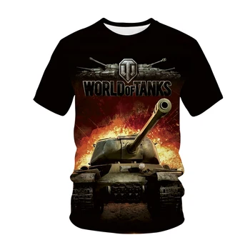 Vasaros Lauko Laisvalaikio T-Shirt Populiarus Žaidimas World Of Tanks Žaidimo 3D Spausdinimo Mados Vyrai Moterys trumparankoviai Patogus Prarasti Viršų