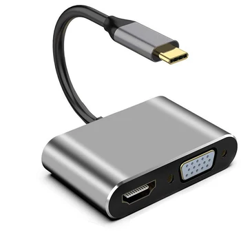 Naujo Tipo C USB 3.1-USB-C 4K HDMI, USB 3.0 Adapteris VGA, Audio Video 4 1 Keitiklio Kabelį 4in 1 Centru 