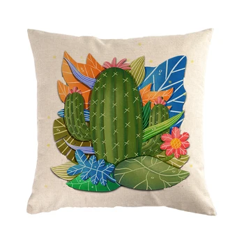 Tropinių Augalų Pagalvėlė Padengti Cactus Green Spausdinti Pagalvę Padengti Namų Kėdė, Sofa-Dekoratyvinis Pillowcases45*45cm