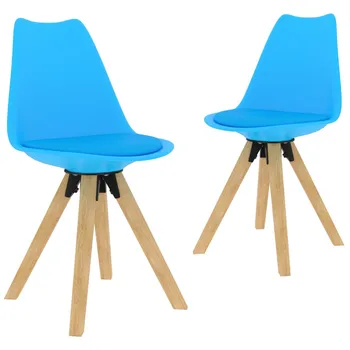 Valgomojo Kėdės 2 vnt Mėlynos spalvos Valgomojo Kėdės