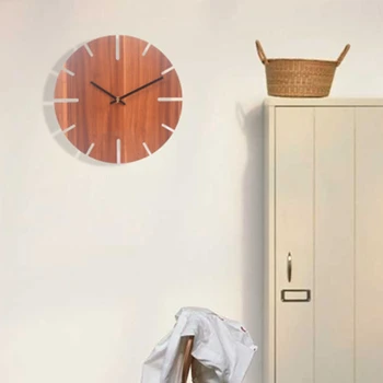 Šiaurės Retro Stiliaus Sieninis Laikrodis Kambarį Paprastas Medžio Masyvo Ramioje Kūrybos Žiūrėti Laikrodžiai, Namų Dizainas, Koridoriaus