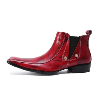 Naujas aikštėje kojų suknelė vestuvių mados batai natūralios odos Britų tendencija vyriški batai mados raudona dizaineris prekės Batai