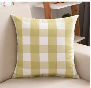 žalia geltona spalvos pledas pagalvėlė padengti sofa mesti užvalkalas patikrinti spausdinti pagalvę padengti atlošas namų dekoro
