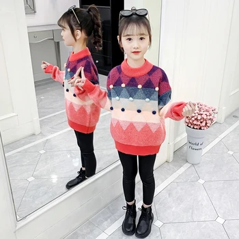 MANBOY 2020 m. rudenį vaikai mielas megztiniai mergaitėms mados megztiniai vaikams drabužių