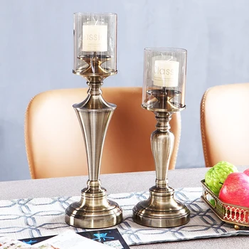 Klasikinės ir šiuolaikinės Šiaurės šalių žvakių laikiklis valgomasis stalas bronzos šviesos prabanga žvakių laikiklis minimalistinio swieczniki namų dekoro EB5ZT