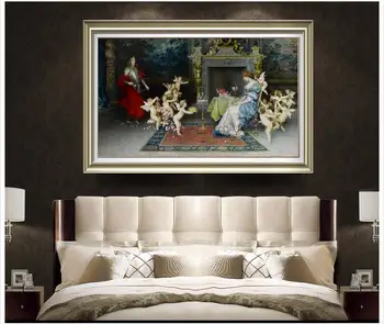 Custom foto tapetai, 3d sienų freskomis tapetai angelas nusileidžia royal royal palace aliejaus tapyba, freskos fone sienų dekoras