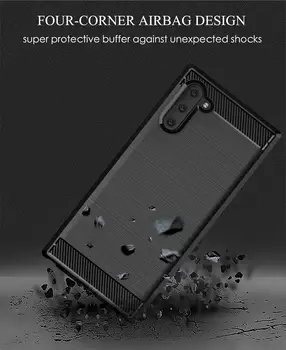 Samsung Galaxy S10 S20 S9 Plus telefono dėklas，atsparus smūgiams, Anglies Pluošto Buferis TPU Silcone Raštas Atveju Galaxy NOTE 20 10 9