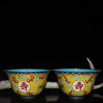 Kinų stiliaus cloisonne emalio cloisonne pora dubenėlių siųsti gimtadienio draugui