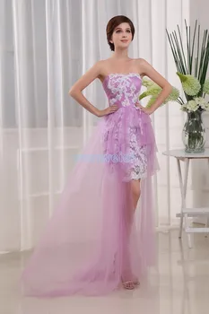 Nemokamas pristatymas 2016 naujas vestidos formals brides tarnaitė suknelės seksualus Po Levandų Violetinė nėrinių trumpas, iki kol chalatai prom dresses