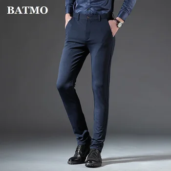 BATMO 2019 naują atvykimo aukštos kokybės medvilnės smart casual elastinga liesas kelnės vyrams,vyriški slim kelnės ,vyriški pieštuku kelnes ,119