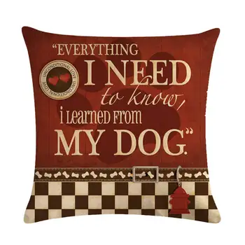 45cm*45cm Gražus šuo laišką dizaino modelis lino/medvilnės mesti pagalvių užvalkalus sofos pagalvėlė padengti namų dekoratyvinės pagalvės