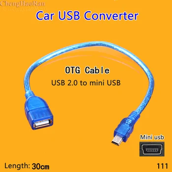 ChengHaoRan 1PCS Mini USB Male į USB Moteris Duomenų Kabelis USB į T Tipo Automobilių Konversijos Adapteris 5P OTG Kabelis Laido Automobilių