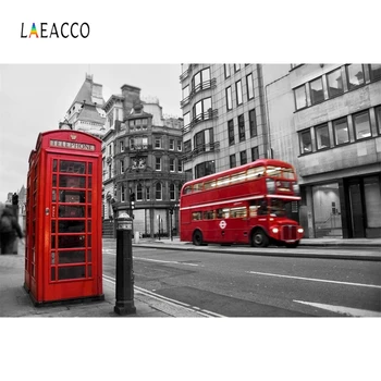 Laeacco Londono Miesto Gatvės Artinimo Kabina Autobusų Vaizdingas Vartotojo Banner Fotografijos Fone Fotografijos Backdrops Foto Studija