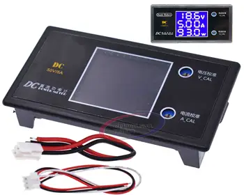 DC 0-50V 5A 250W LCD Digital Voltmeter Ammeter Wattmeter Įtampa Srovės Galios Matuoklis Volt Detektorius Testeris Stebėti 12V 24V 36V
