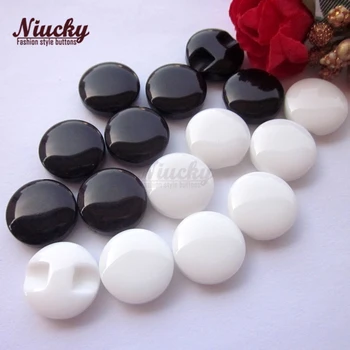 Niucky 12,5 mm, Aukštos kokybės storesnis Juodos / Baltos duonos mygtukai, siuvimo white & Black šachmatų mygtukai prekių R0401-009w&b