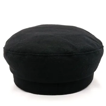 Ditpossible juoda karinės kepurės moterų mados pu kraštų casquette flap kepurė gorras moterų skydelis armijos skrybėlę