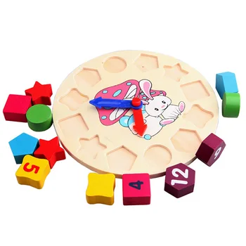 Kūdikiams, Vaikams, Mediniai Žaislai, Skaitmeninis Geometrijos Laikrodis Švietimo Žaislas Blokai Žaislai