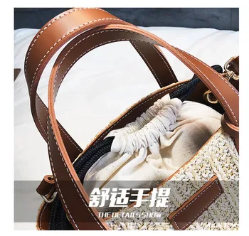 2019 naujų korėjos versija laukinių įstrižainės kibirą, maišą pasakų šiaudelių, austi maišelį peties nešiojamas krepšys