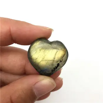 Gamtos Labradoras Širdies Formos Kristalų mėnulio akmuo Krito Akmens Reiki Healing Apdaila, Natūralus Akmenys ir Mineralai