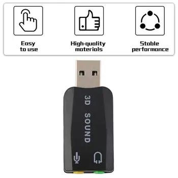 Naujas Patvarus, Lengvas, Plug & Play, USB 2.0 į 3D Mic Garsiakalbių Garso Ausinių Garso plokštės Adapteris 5.1 Kanalų Nešiojamas KOMPIUTERIS