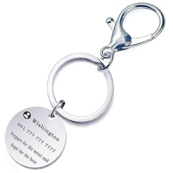Asmeninį raktą Užsakymą keychain gali būti išgraviruotas tekstas anti-lost Aikštėje titano plieno klavišą Sporto pritaikoma dovana