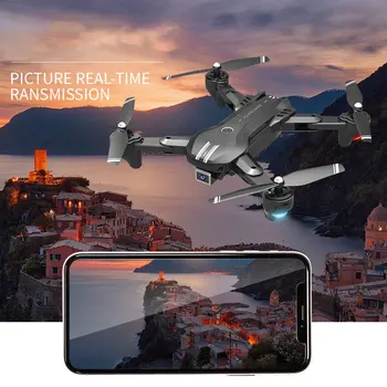 H168 RC Mini Drone 4K Aukštos raiškos Dual Camera WIFI FPV Profesinės aerofotografija Sraigtasparnis, Sulankstomas Quadcopter Dron