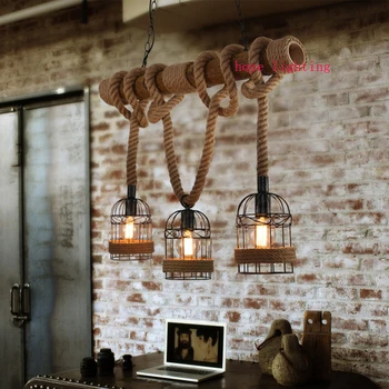 Trys galvos kanapės, bambuko birdcage sieniniai šviestuvai kūrybos šviesą Geležies priedai veltiniams, vilna lempa Sodo kavos parduotuvė valgomasis šviesos šviestuvas