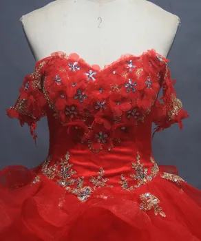 Raudonos spalvos Elegantiškas Brangioji Zawalcowany Kaklo Blizgučiais Kamuolys Suknelė Quinceanera Suknelę 2020 Appliques Debutante Suknelė Vestido de anos 15