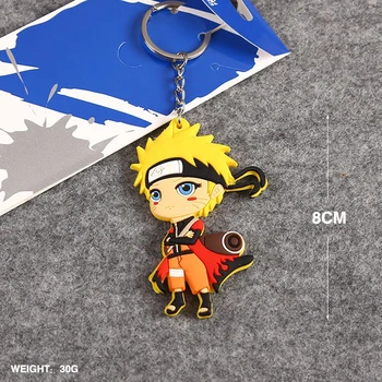 Naruto Pakabukas Uzumaki Naruto Dvipusis Anime Key Chain Lėlės PVC Medžiagos, Žaislo Brinquedos