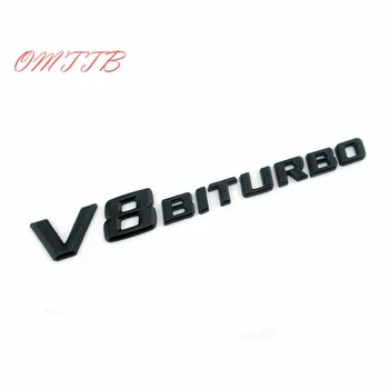 3D ABS V8 BITURBO Logotipas Logotipas Ženklelis Auto Galinės Automobilio Lipdukas Benz BMW VW 