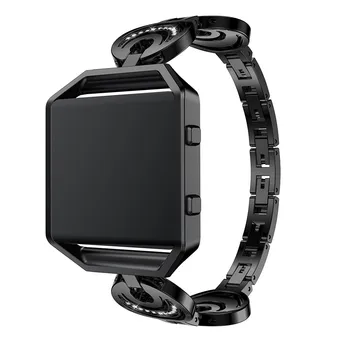 Naujas aukštos kokybės watchband Mados Pusmėnulio Tipo Kristalų Metalo Watch Band Riešo Dirželis apyrankę, Fitbit Blaze Su kalnų krištolas