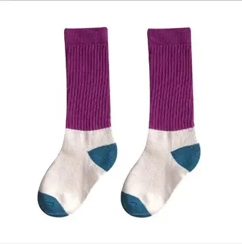 7Pairs Pack Rudens ir žiemos naujas šukuotos medvilnės spalvų atitikimo siurbimo krūva berniukų, mergaičių vamzdis kojinės