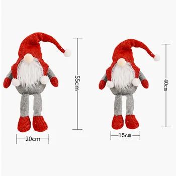 2020 Kalėdų Mezgimo Lėles, Dekoracijas, Ilgos Kojos Sėdint Beveidis Lėlės Kalėdų Eglutė Dekoras Rudolph Naujųjų Metų Dovana·