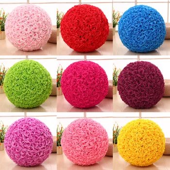 15 spalvų 25cm / 10 colių pakabinti dekoratyviniai gėlių kamuolys 
