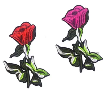 Rose Pleistras Drabužių, Siuvinėtų Geležies Lopai, Gėlių, Drabužių Aplikacijos Ženklelis, Audinys Drabužis 