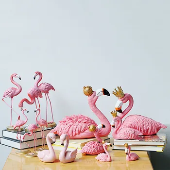 Derva Pink Flamingo Miniatiūrinės Figūrėlės Miegamasis Mielas Dekoro Valentino Gimtadienio Dovana, Namų Dekoravimo Reikmenys, Šiuolaikinės