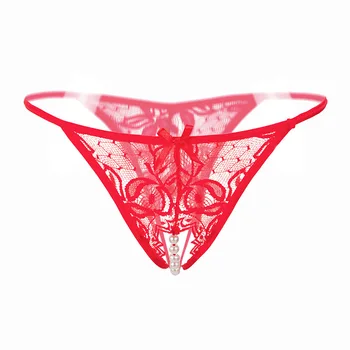 Seksualus apatinis Trikotažas moterims atviro šakumo kelnaitės glamour Porn gėlių nėrinių apatinius crotchless Pora sekso dėvėti mielas g-string su pearl